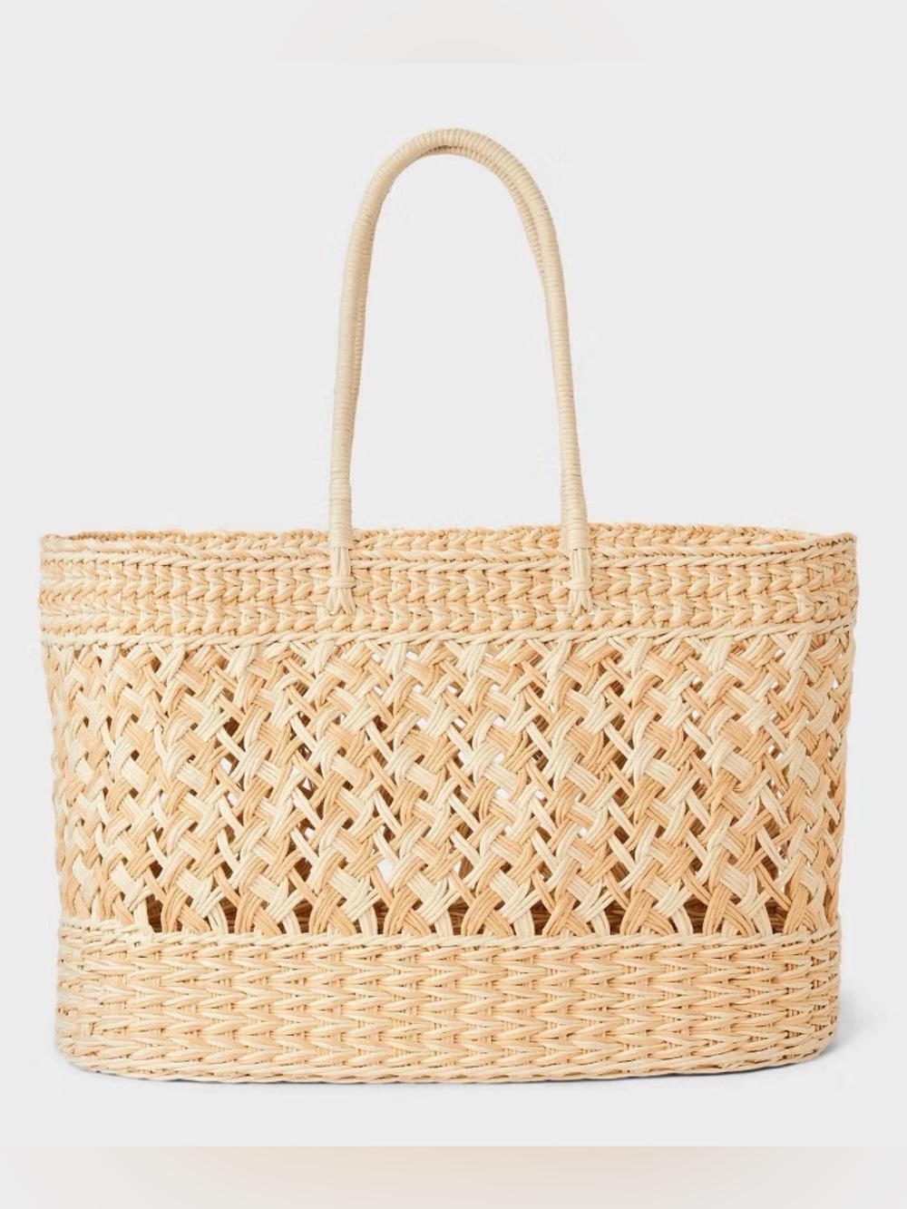 Straw Tote Handbag - Shade & Shore
Natural/Ivory XL Bag
New with Tag